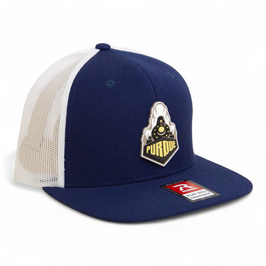 Purdue Boilermaker Special 3D Wool Blend Flat Bill Hat- Navy/ White
