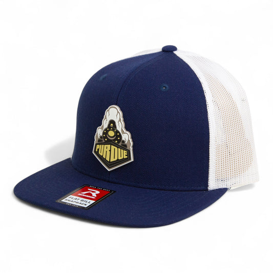 Purdue Boilermaker Special 3D Wool Blend Flat Bill Hat- Navy/ White