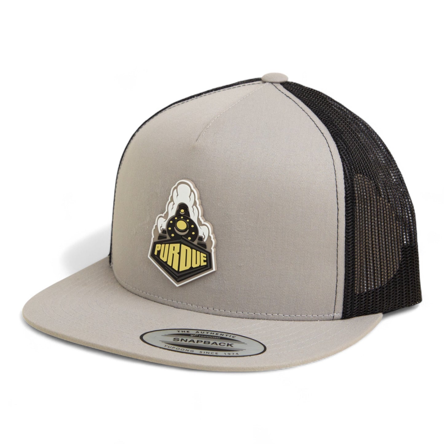 Purdue Boilermaker Special 3D YP Snapback Flat Bill Trucker Hat- Silver/ Black