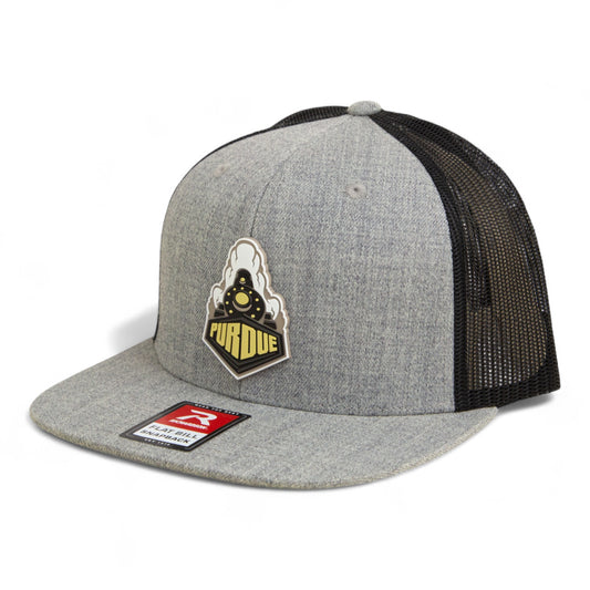 Purdue Boilermaker Special 3D Wool Blend Flat Bill Hat- Heather Grey/ Black