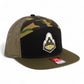 Purdue Boilermaker Special 3D Snapback Seven-Panel Flat Bill Trucker Hat- Black/ Camo/ Loden