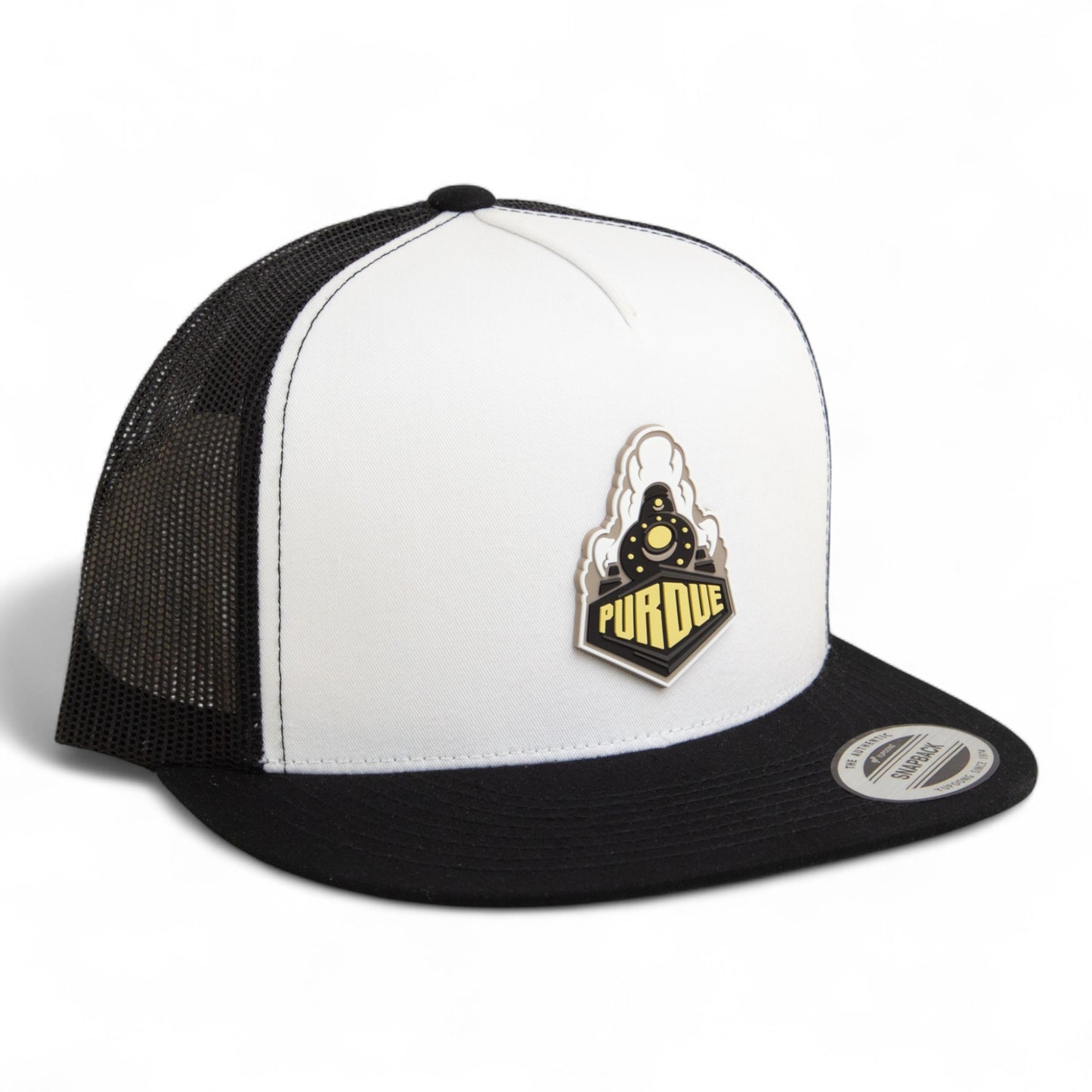 Purdue Boilermaker Special 3D YP Snapback Flat Bill Trucker Hat- White/ Black