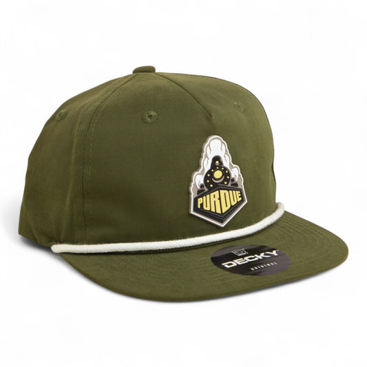 Purdue Boilermaker Special 3D Classic Rope Hat- Olive/ White