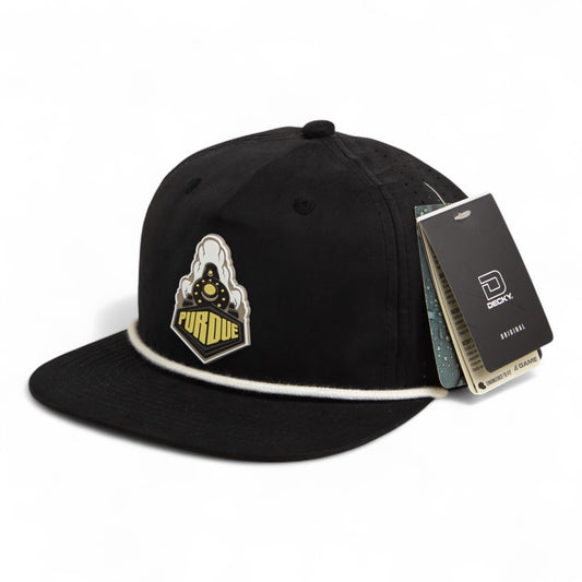 Purdue Boilermaker Special 3D Perforated Rope Hat- Black/ White