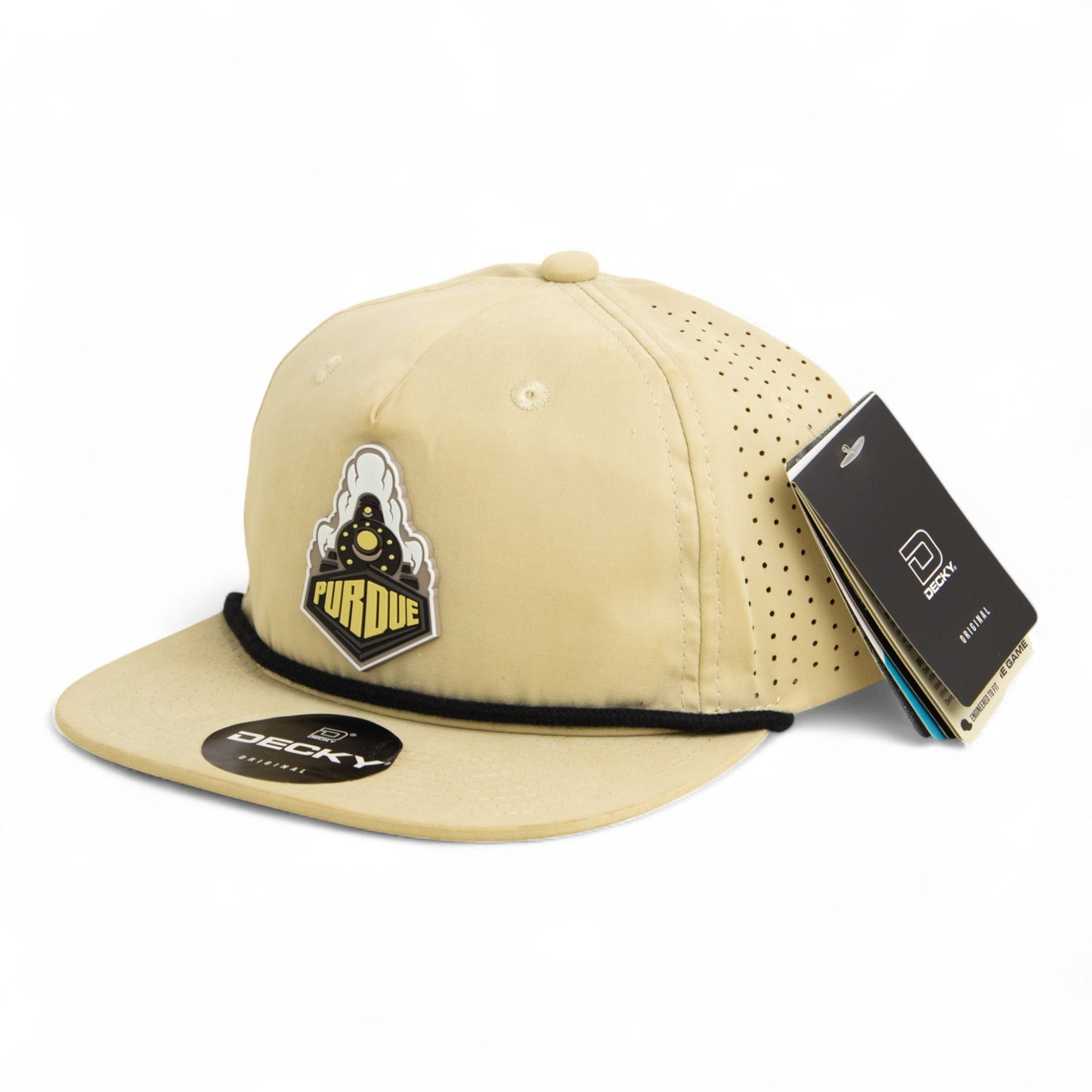 Purdue Boilermaker Special 3D Perforated Rope Hat- Birch/ Black