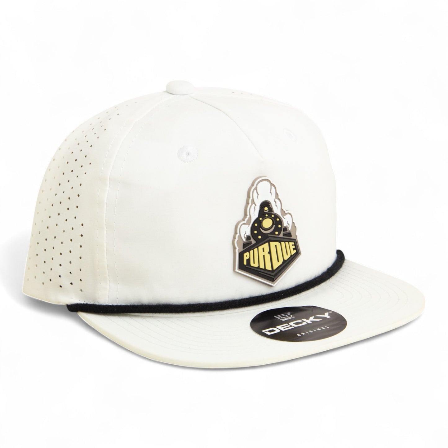 Purdue Boilermaker Special 3D Perforated Rope Hat- White/ Black