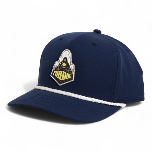 Purdue Boilermaker Special 3D Five Panel Classic Rope Hat- Navy/ White
