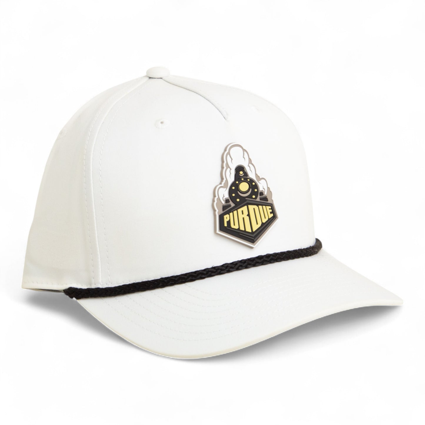 Purdue Boilermaker Special 3D Five Panel Classic Rope Hat- White/ Black