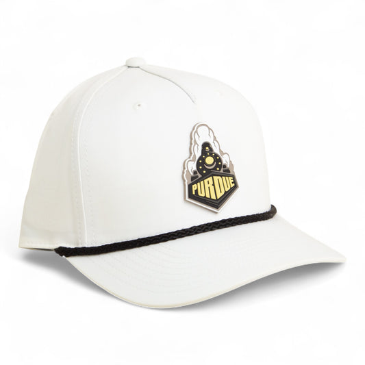 Purdue Boilermaker Special 3D Five Panel Classic Rope Hat- White/ Black