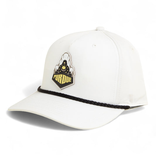Purdue Boilermaker Special 3D Five Panel Classic Rope Hat- White/ Black