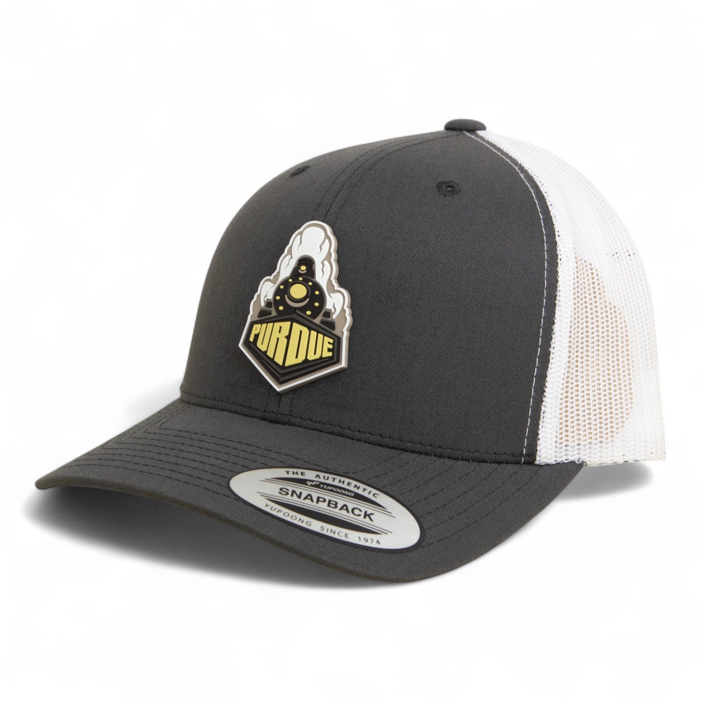 Purdue Boilermaker Special 3D YP Snapback Trucker Hat- Charcoal/ White