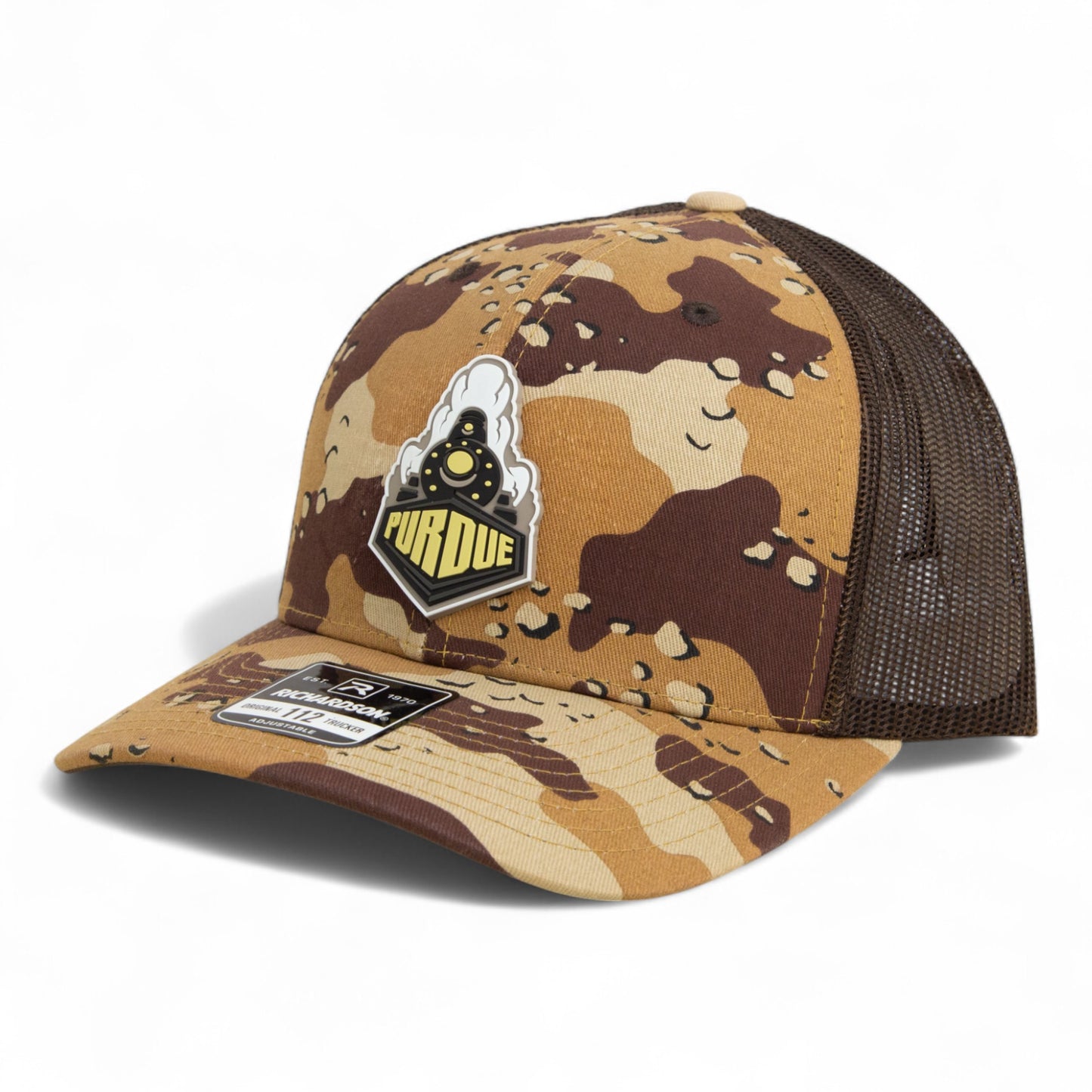 Purdue Boilermaker Special 3D Snapback Trucker Hat- Desert Camo/ Brown