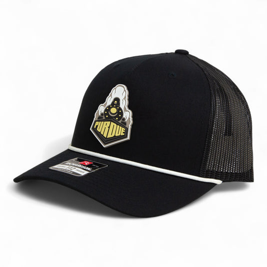 Purdue Boilermaker Special 3D Snapback Trucker Rope Hat- Black/ White