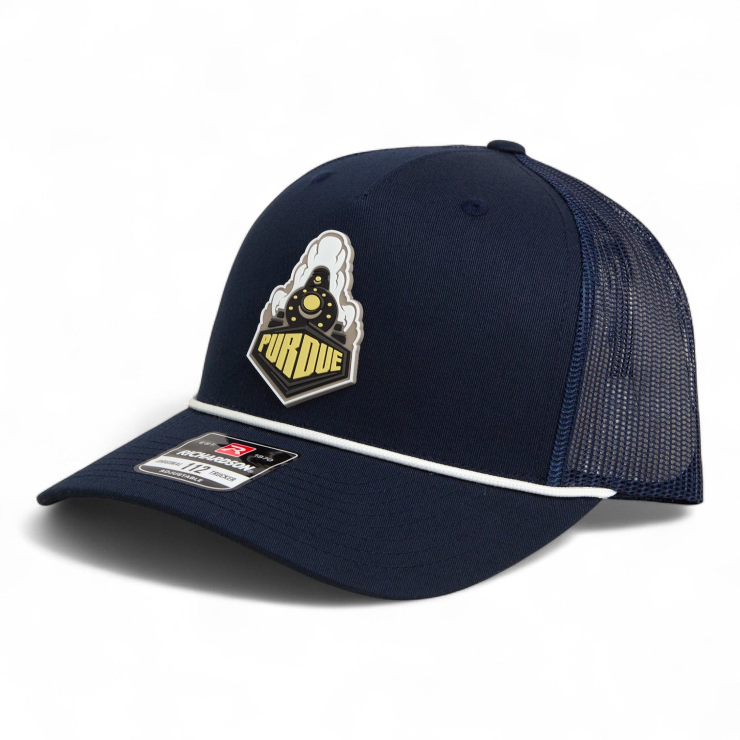 Purdue Boilermaker Special 3D Snapback Trucker Rope Hat- Navy/ White