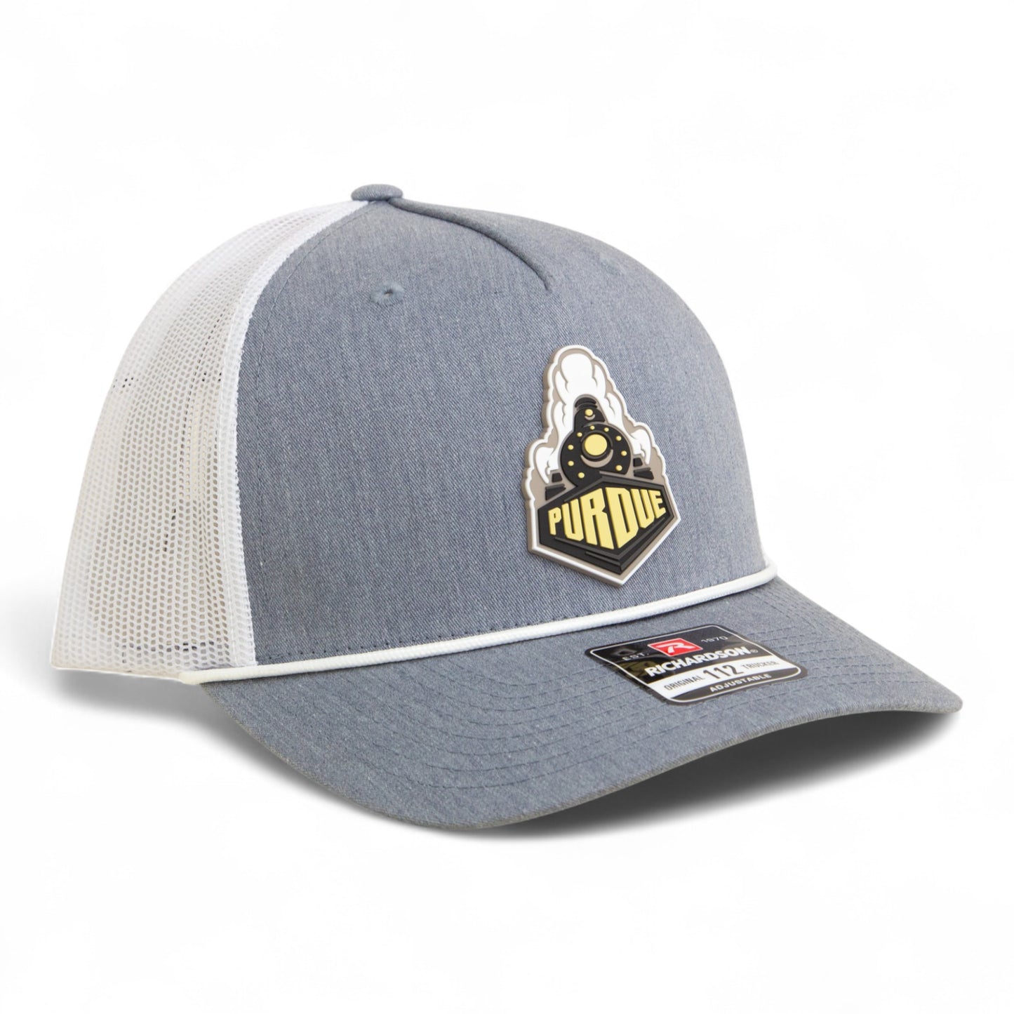 Purdue Boilermaker Special 3D Snapback Trucker Rope Hat- Heather Grey/ White
