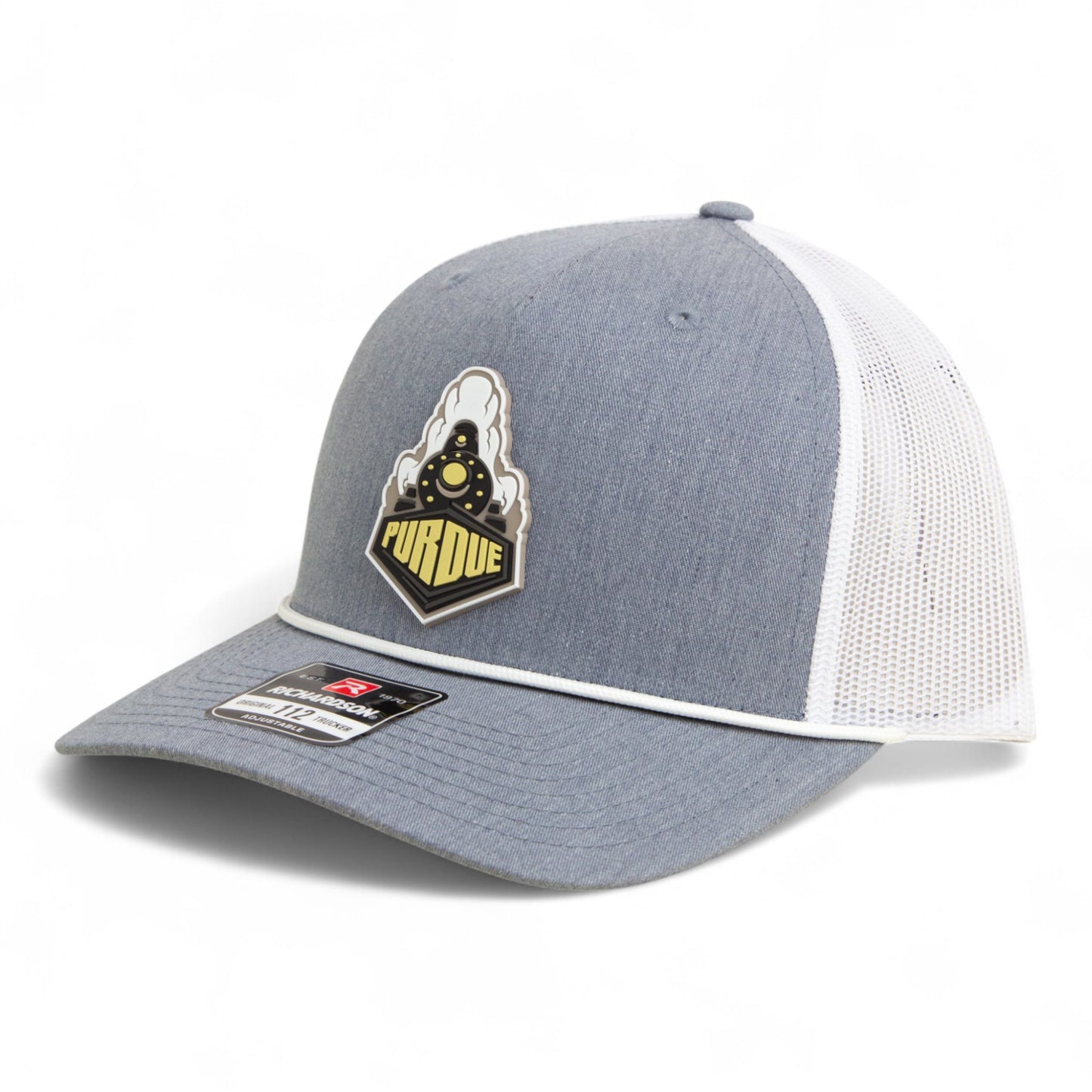 Purdue Boilermaker Special 3D Snapback Trucker Rope Hat- Heather Grey/ White