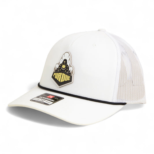 Purdue Boilermaker Special 3D Snapback Trucker Rope Hat- White/ Black