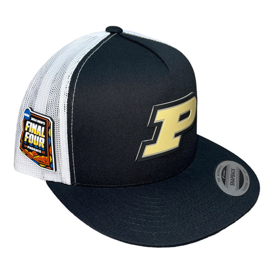 Purdue Boilermakers 2024 Final Four 3D YP Snapback Flat Bill Trucker Hat- Black/ White