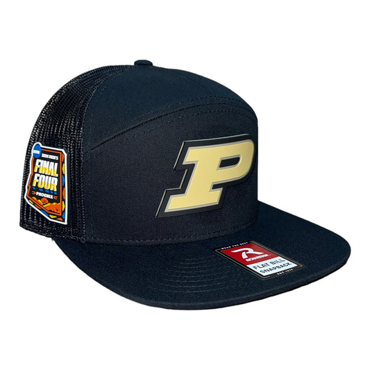 Purdue Boilermakers 2024 Final Four 3D Snapback Seven-Panel Flat Bill Trucker Hat- Black