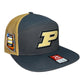 Purdue Boilermakers 2024 Final Four 3D Snapback Seven-Panel Flat Bill Trucker Hat- Charcoal/ Old Gold