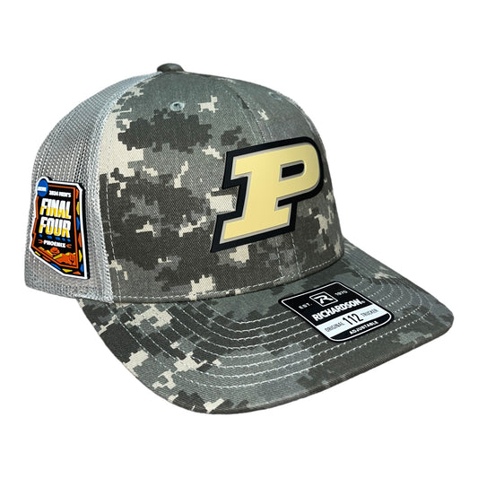 Purdue Boilermakers 2024 Final Four 3D Snapback Trucker Hat- Military Digital Camo