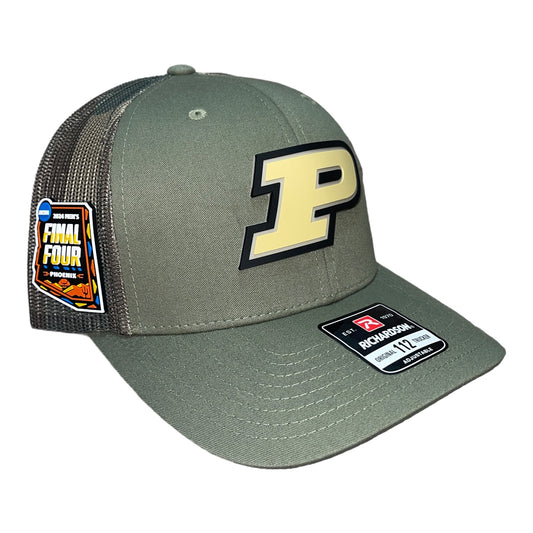 Purdue Boilermakers 2024 Final Four 3D Snapback Trucker Hat- Loden/ Green Camo