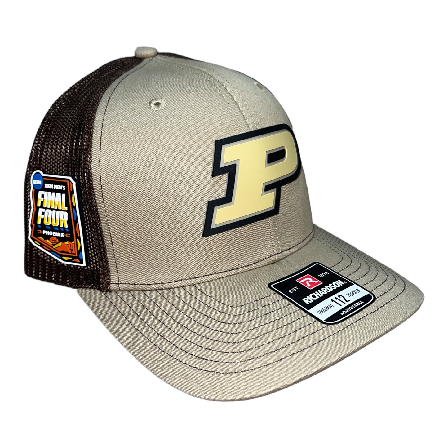 Purdue Boilermakers 2024 Final Four 3D Snapback Trucker Hat- Khaki/ Coffee