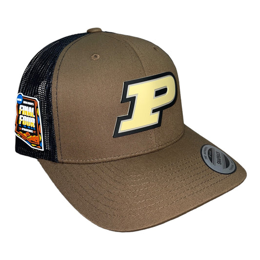 Purdue Boilermakers 2024 Final Four 3D YP Snapback Trucker Hat- Coyote Brown/ Black