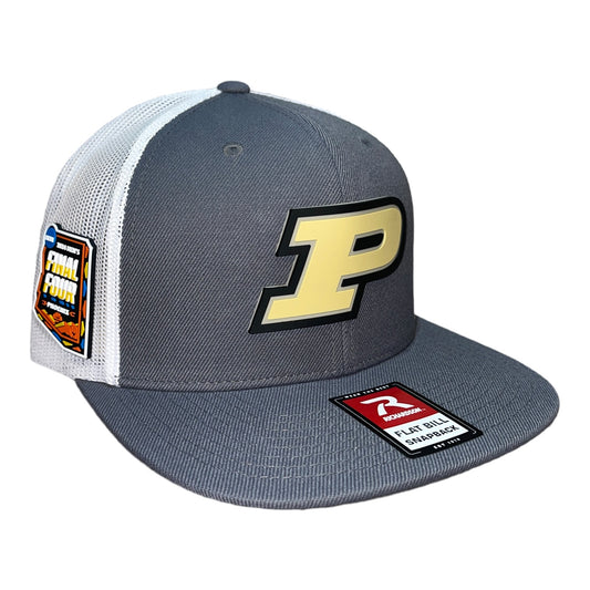 Purdue Boilermakers 2024 Final Four 3D Wool Blend Flat Bill Hat- Charcoal/ White