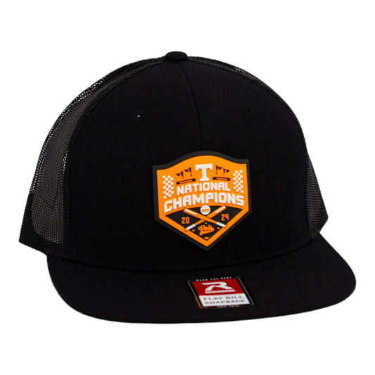 Tennessee Volunteers 2024 Men's College World Series Champions 3D Wool Blend Flat Bill Hat- Black