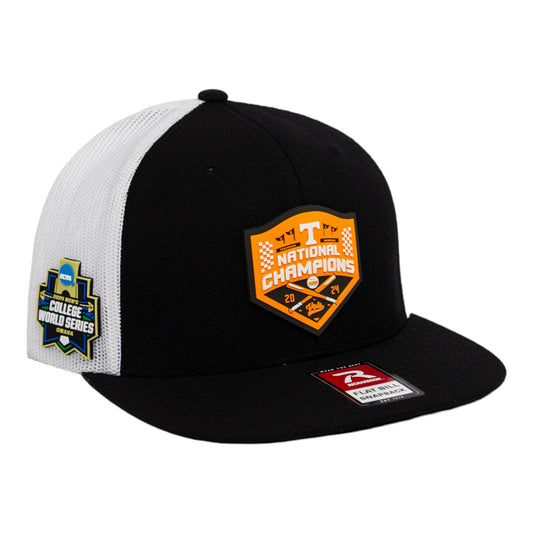 Tennessee Volunteers 2024 NCAA Men's College World Series Champions 3D Wool Blend Flat Bill Hat- Black/ White