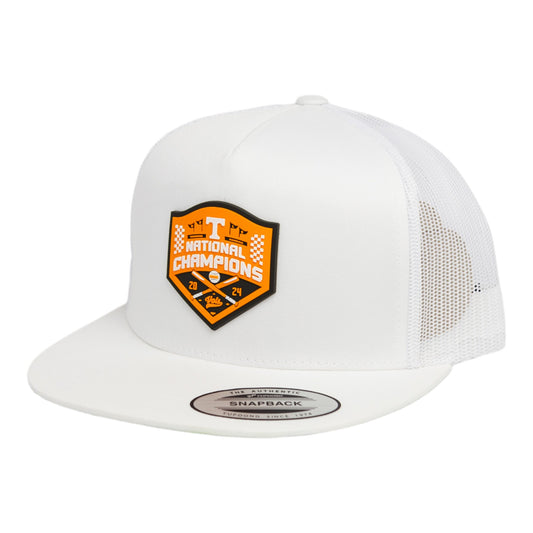 Tennessee Volunteers 2024 NCAA Men's College World Series Champions 3D YP Snapback Flat Bill Trucker Hat- White