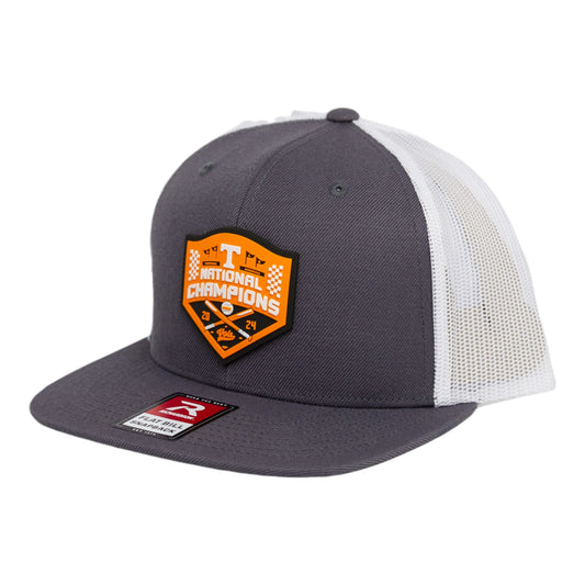 Tennessee Volunteers 2024 Men's College World Series Champions 3D Wool Blend Flat Bill Hat- Charcoal/ White