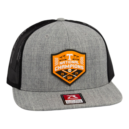 Tennessee Volunteers 2024 Men's College World Series Champions 3D Wool Blend Flat Bill Hat- Heather Grey/ Black