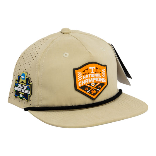 Tennessee Volunteers 2024 NCAA Men's College World Series Champions 3D Perforated Rope Hat- Birch/ Black