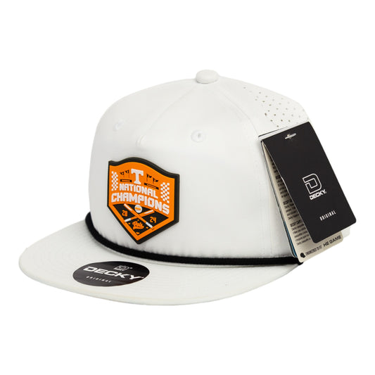 Tennessee Volunteers 2024 Men's College World Series Champions 3D Perforated Rope Hat- White/ Black