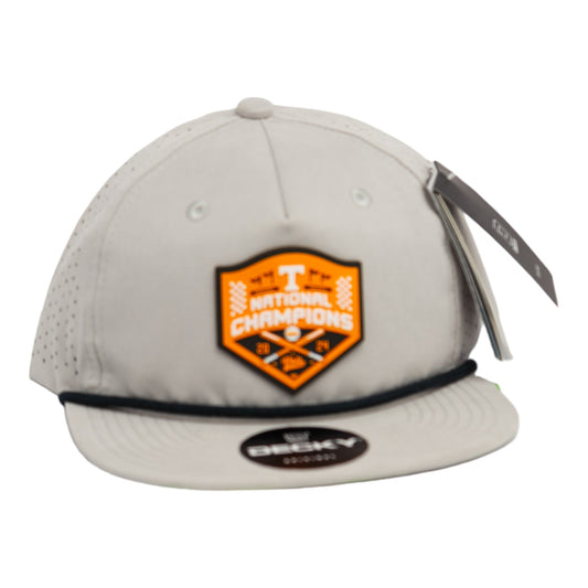 Tennessee Volunteers 2024 Men's College World Series Champions 3D Perforated Rope Hat- Grey/ Charcoal