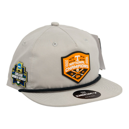 Tennessee Volunteers 2024 NCAA Men's College World Series Champions 3D Classic Rope Hat- Grey/ Charcoal