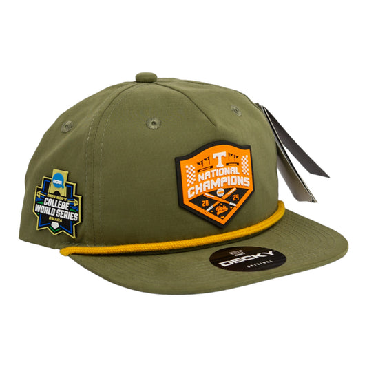 Tennessee Volunteers 2024 NCAA Men's College World Series Champions 3D Classic Rope Hat- Loden/ Amber