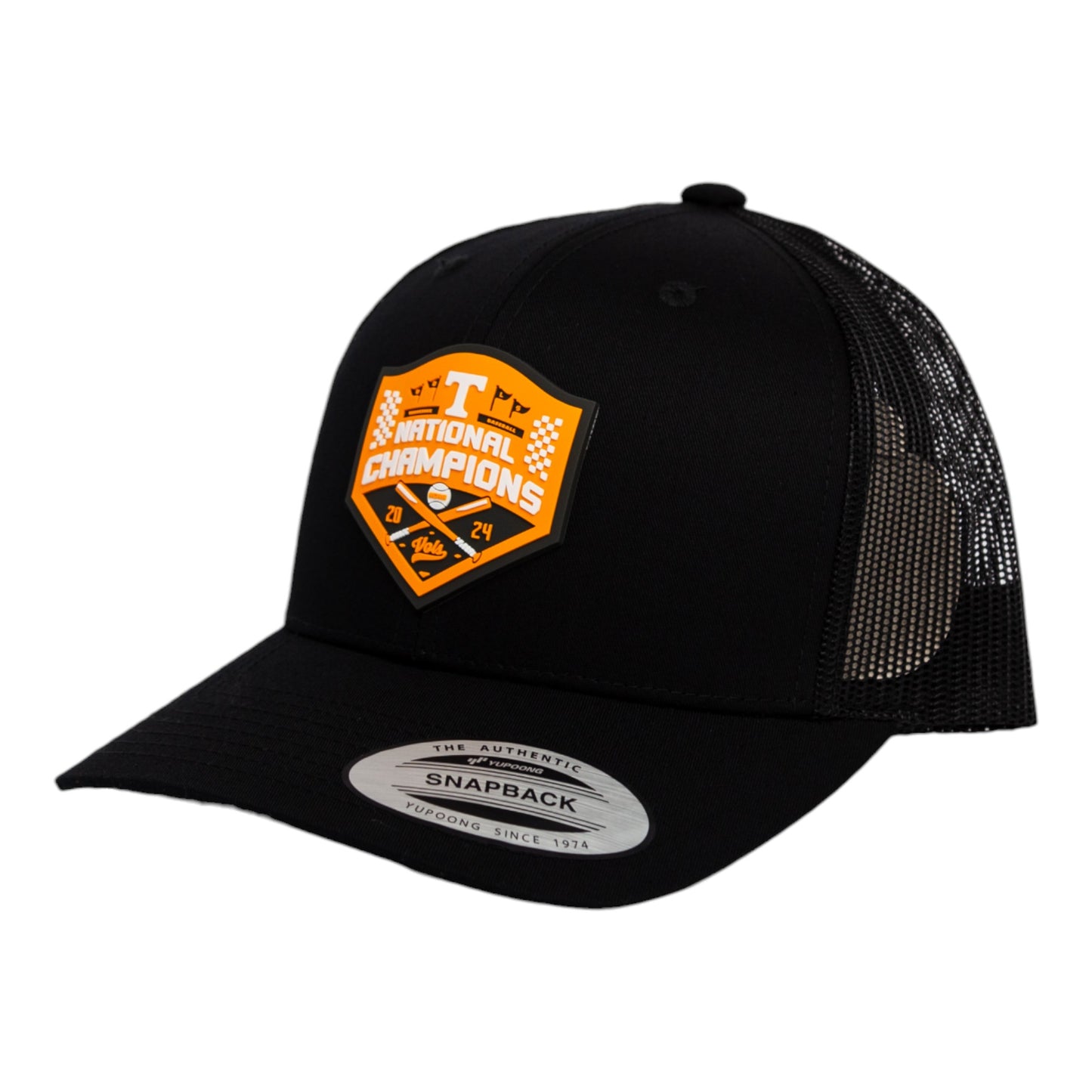 Tennessee Volunteers 2024 Men's College World Series Champions 3D YP Snapback Trucker Hat- Black