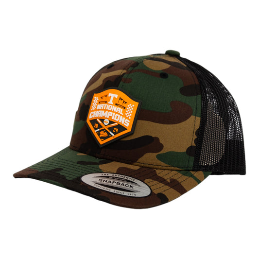 Tennessee Volunteers 2024 NCAA Men's College World Series Champions 3D YP Snapback Trucker Hat- Army Camo/ Black