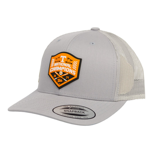 Tennessee Volunteers 2024 Men's College World Series Champions 3D YP Snapback Trucker Hat- Silver