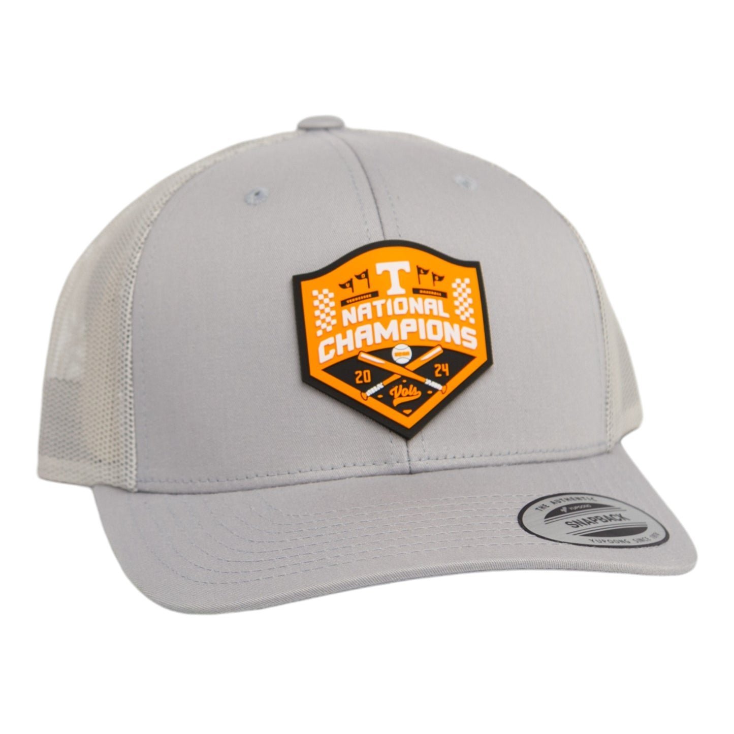 Tennessee Volunteers 2024 Men's College World Series Champions 3D YP Snapback Trucker Hat- Silver