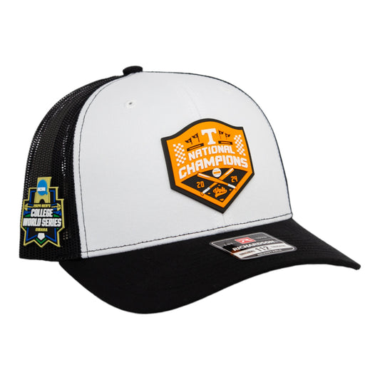 Tennessee Volunteers 2024 NCAA Men's College World Series Champions 3D Snapback Trucker Hat- White/ Black