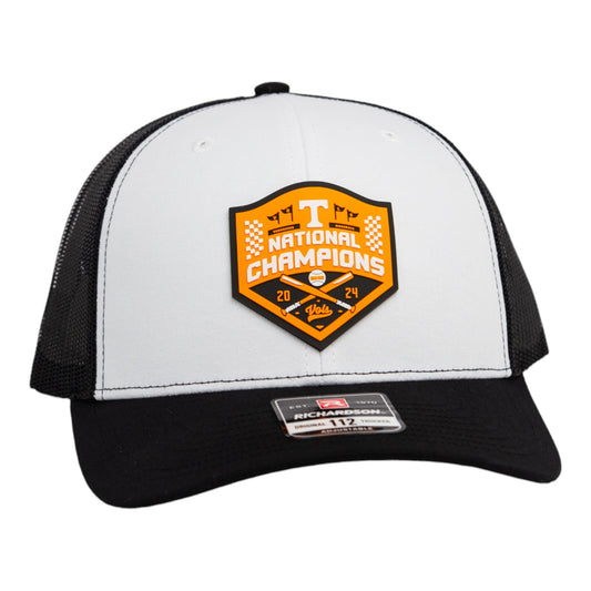 Tennessee Volunteers 2024 Men's College World Series Champions 3D Snapback Trucker Hat- White/ Black