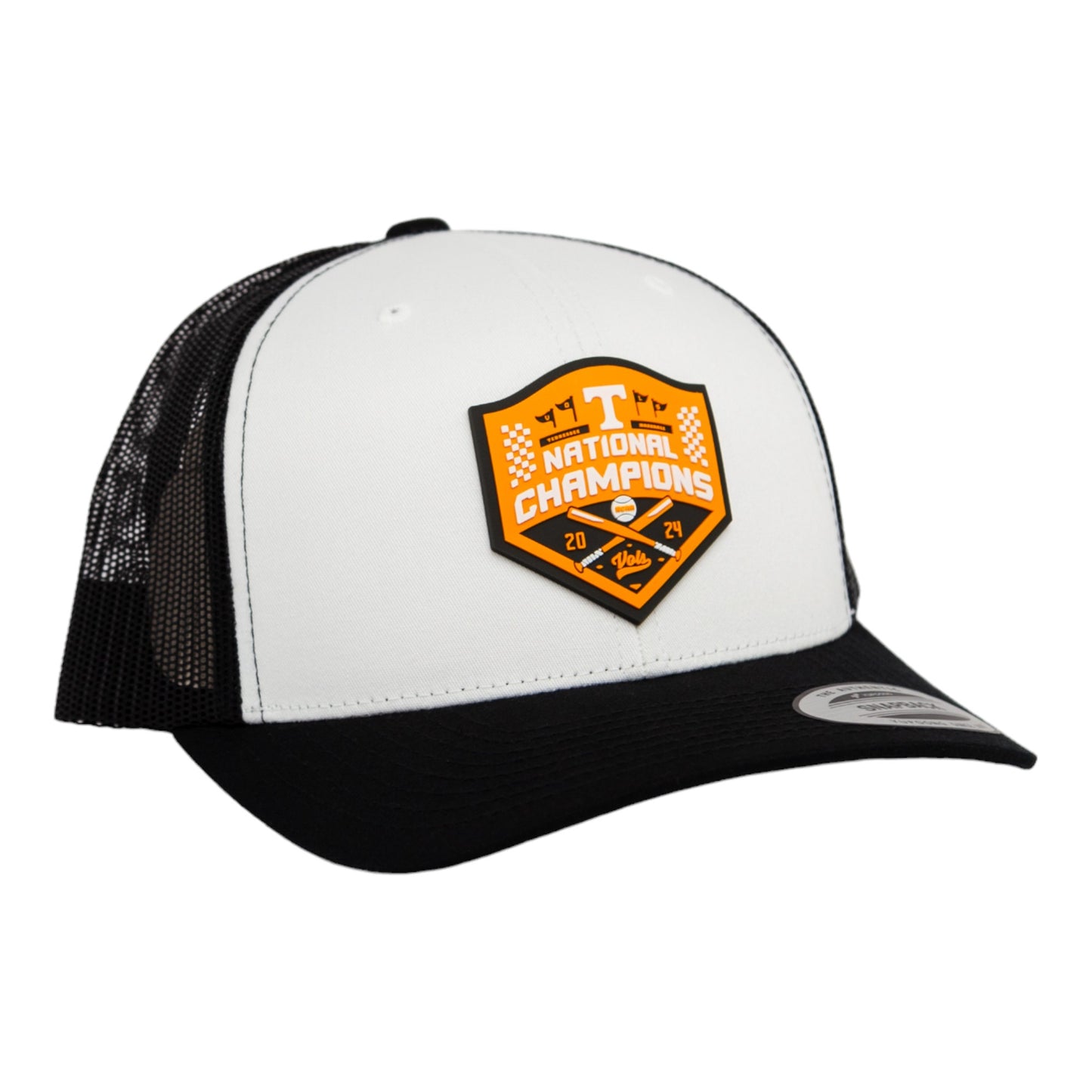 Tennessee Volunteers 2024 Men's College World Series Champions 3D YP Snapback Trucker Hat- White/ Black