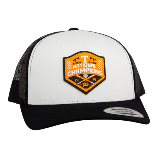 Tennessee Volunteers 2024 Men's College World Series Champions 3D YP Snapback Trucker Hat- White/ Black