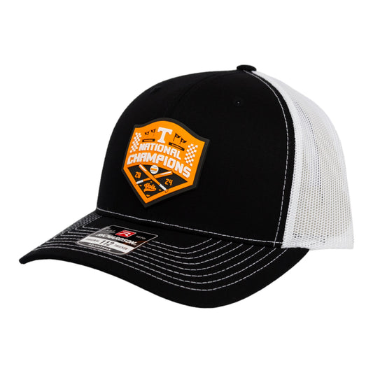 Tennessee Volunteers 2024 Men's College World Series Champions 3D Snapback Trucker Hat- Black/ White