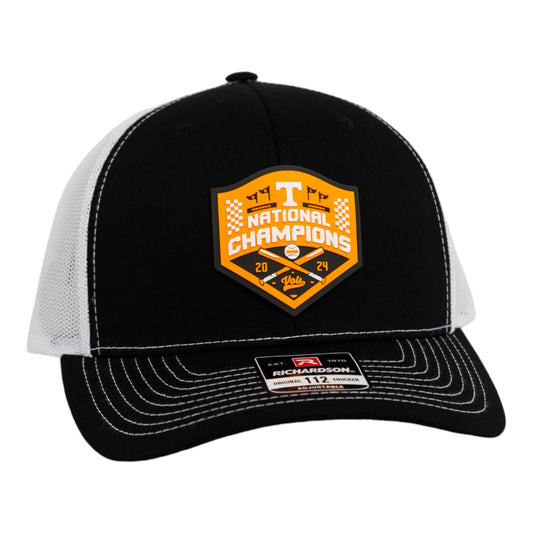 Tennessee Volunteers 2024 Men's College World Series Champions 3D Snapback Trucker Hat- Black/ White