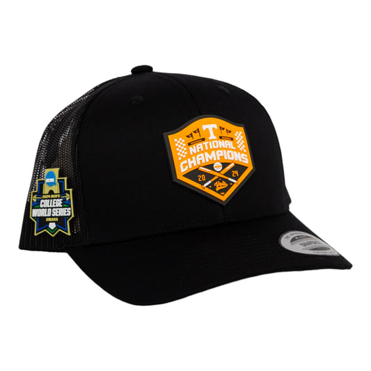 Tennessee Volunteers 2024 NCAA Men's College World Series Champions 3D YP Snapback Trucker Hat- Black